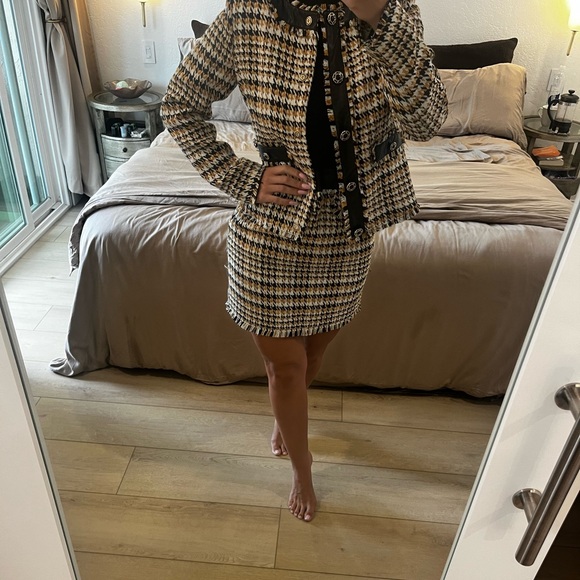 LUI JO BNWT Houndstooth Tweet Jacket SMALL - Picture 7 of 7